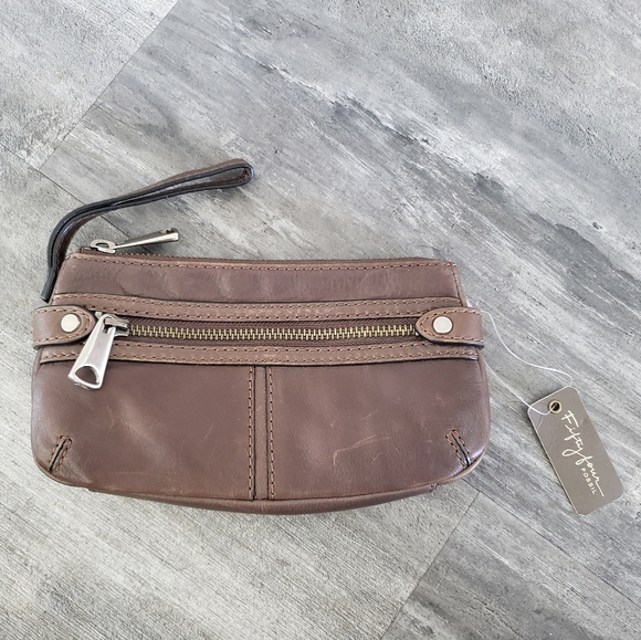 Chocolate Fossil Amanda Pouch Wristlet
